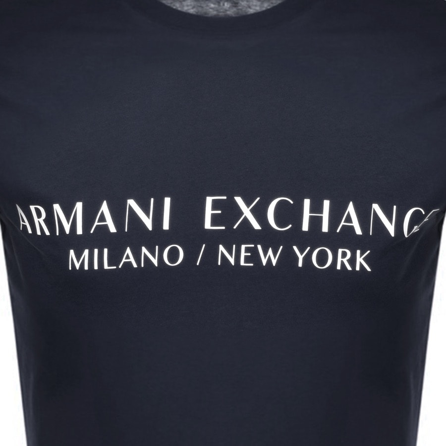 Alternative Image for ProductArmani Exchange Crew Neck Logo T Shirt Navy3